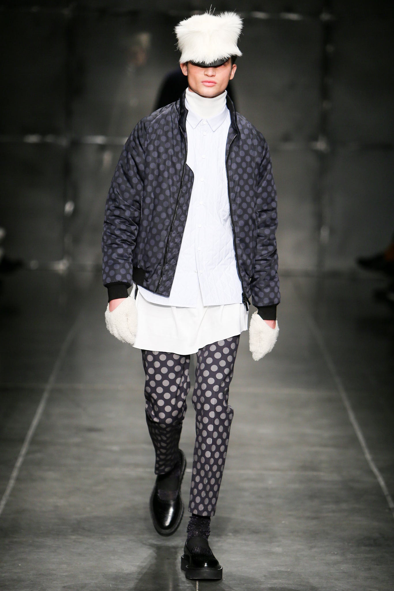 black and white printed jacket