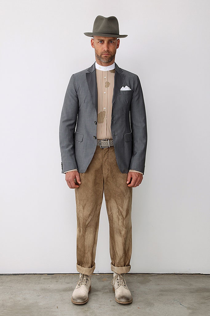 brown cotton relaxed distressed pants