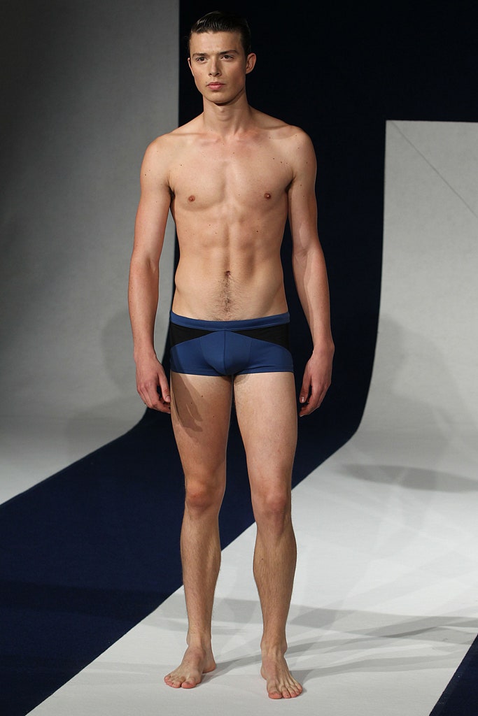 blue neoprene fitted swimsuit