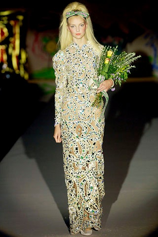 beige gold embroidered gown