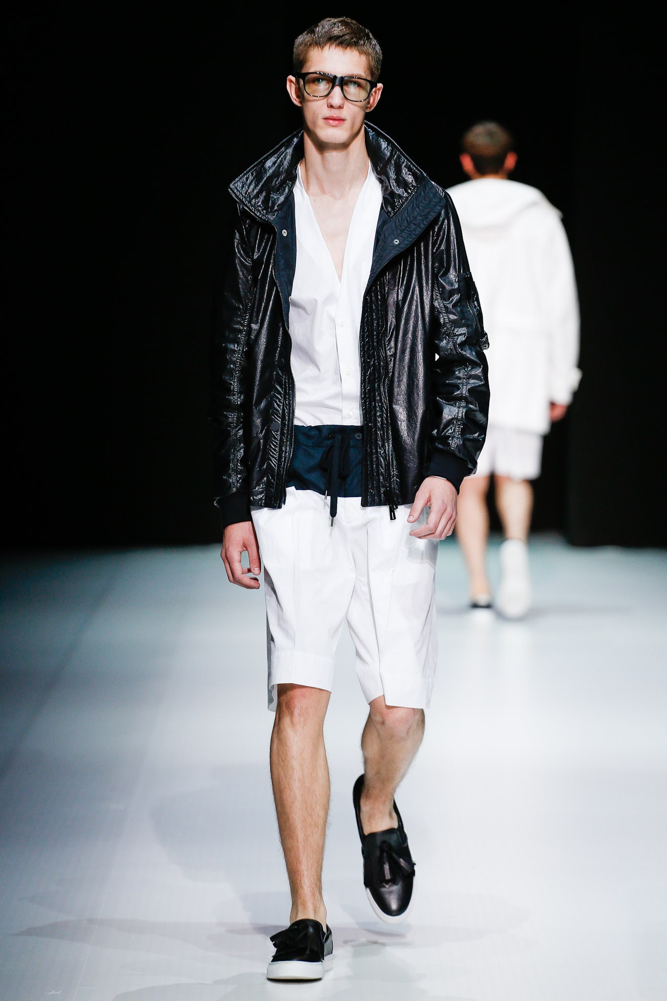 black leather jacket with white shirt