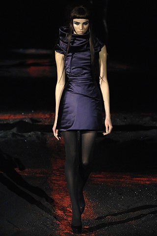 fitted blue silk mini dress