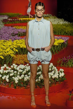 blue cotton sleeveless collared relaxed buttoned pockets romper
