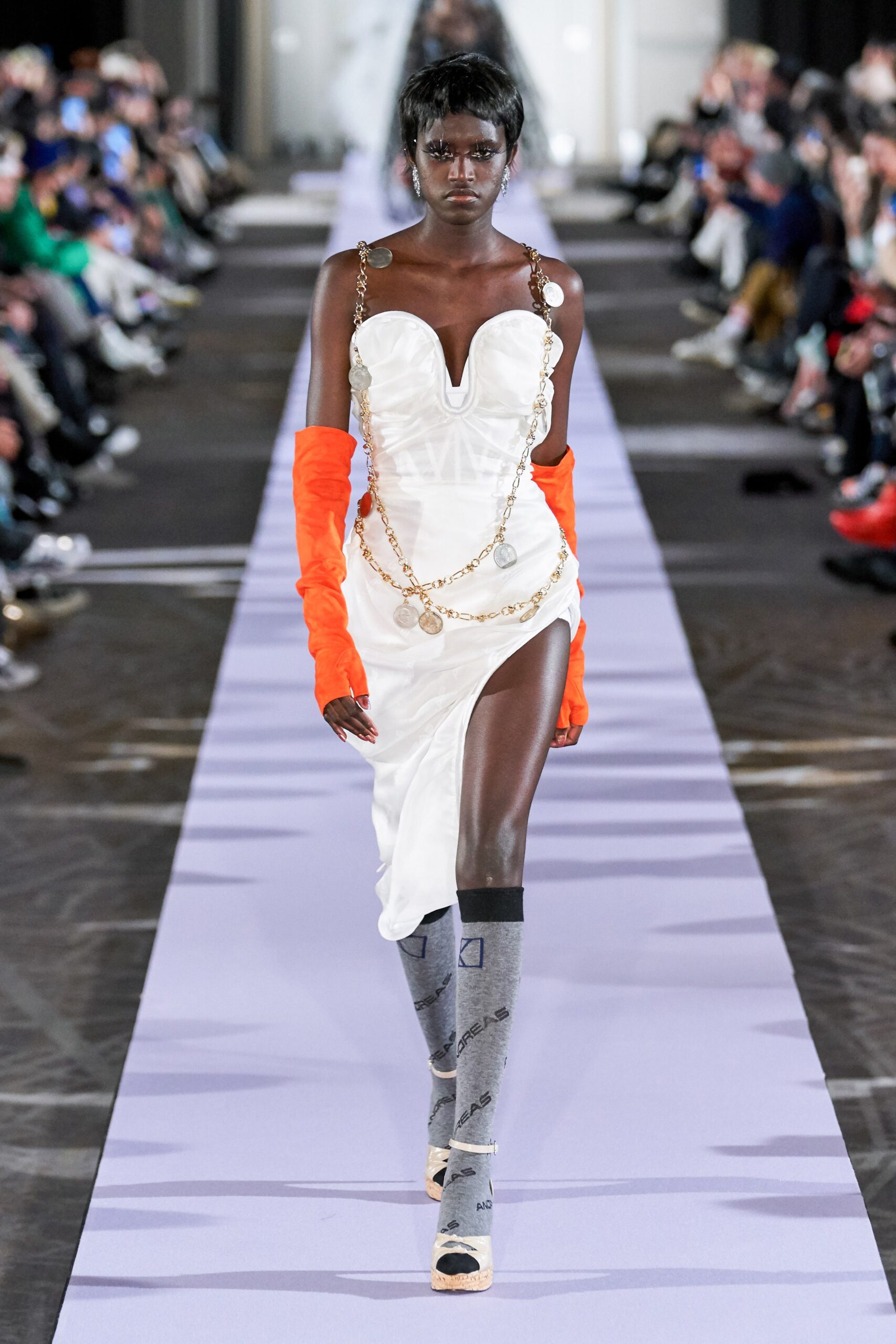 fitted white mini dress