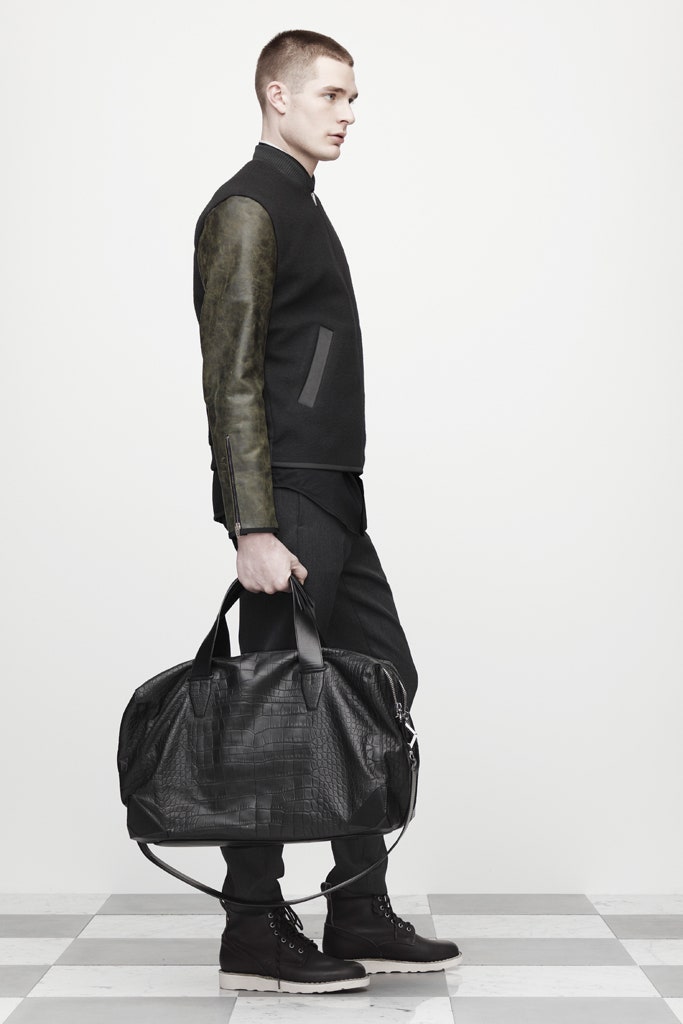 black leather textured bag