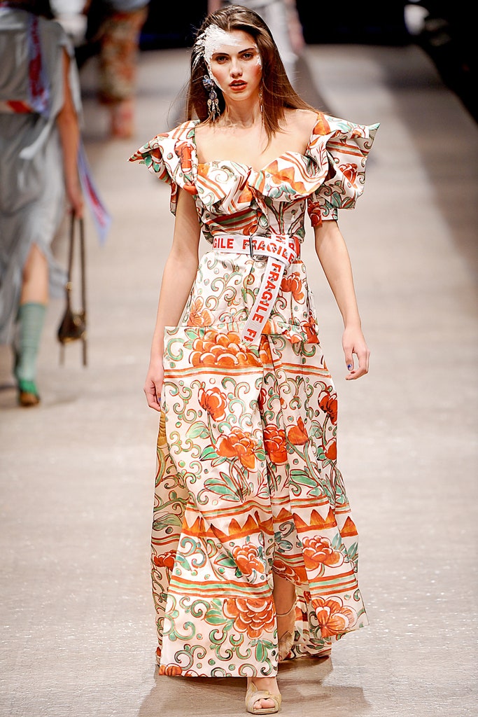 multi-colored off-shoulder maxi dress