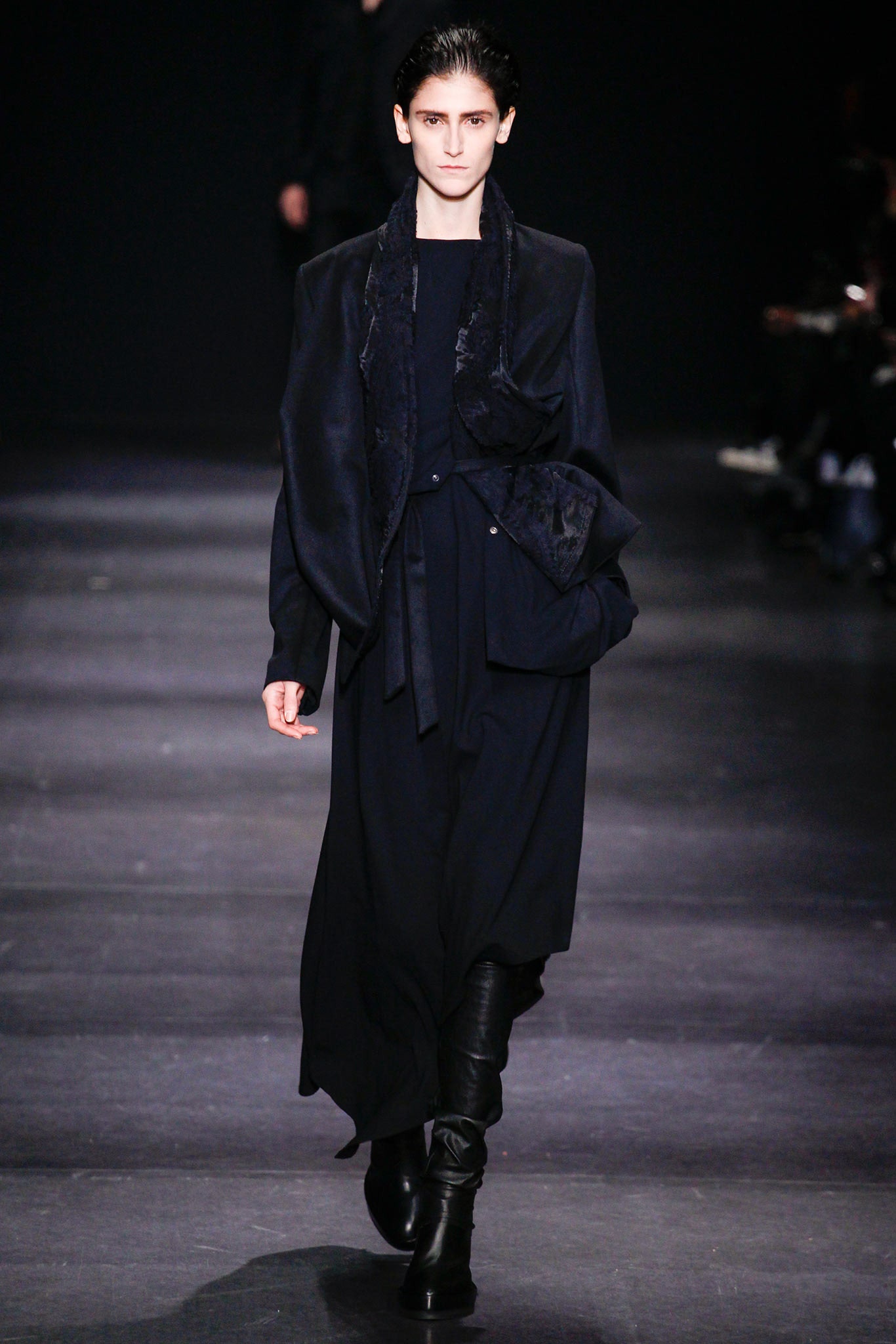 black silk maxi dress with cape