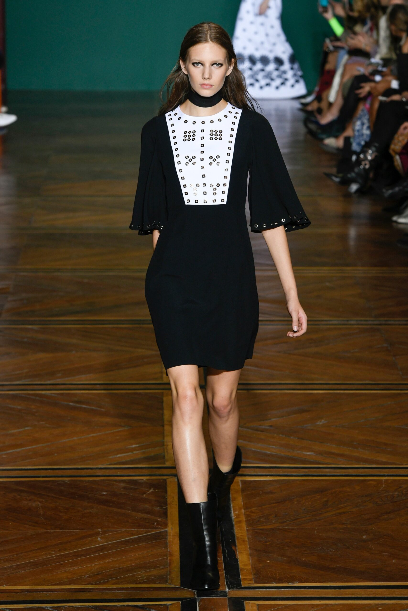 black fitted mini dress