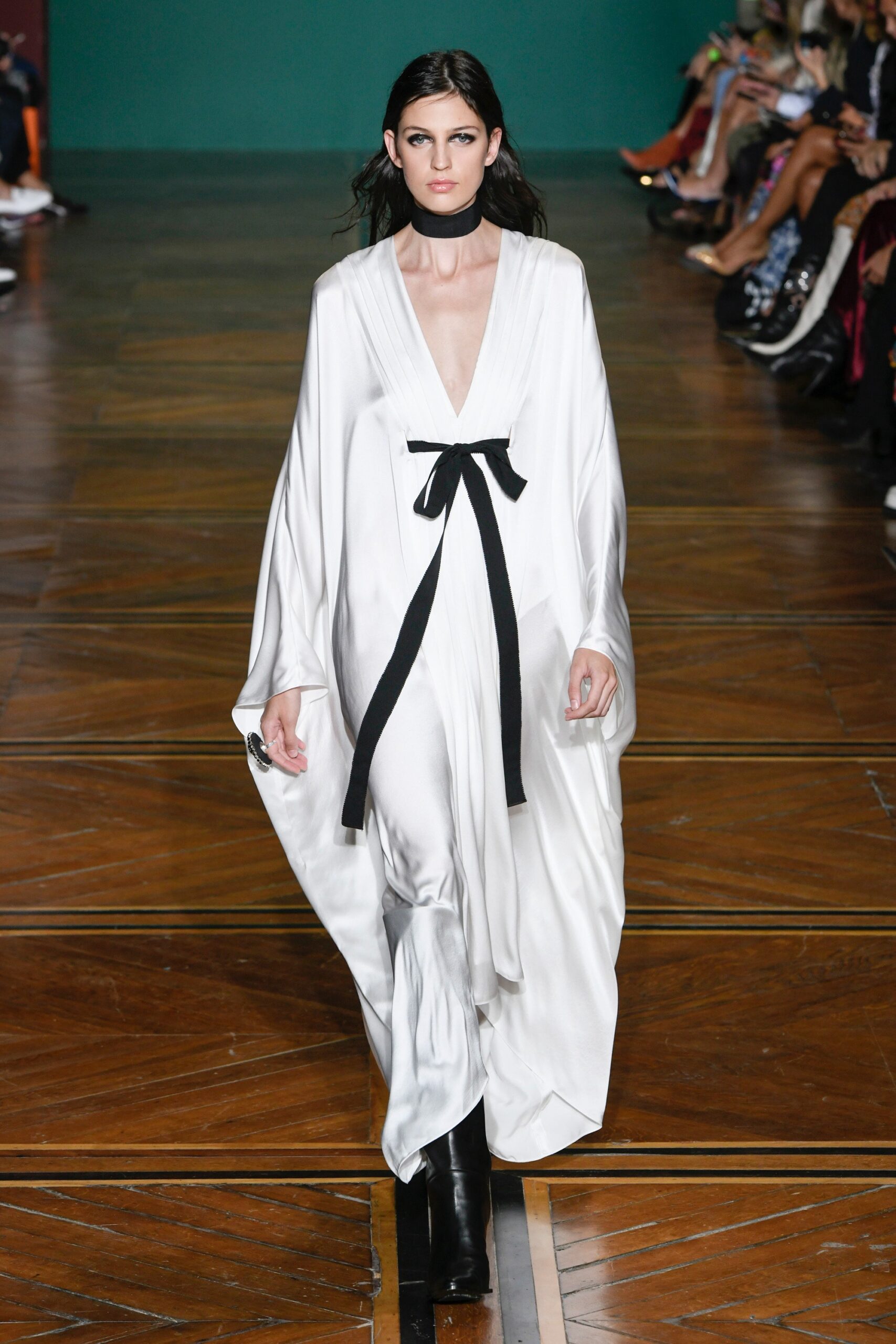 white silk relaxed maxi dress