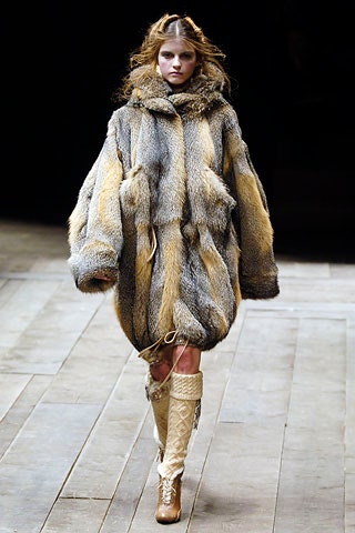 brown fur long-sleeve hooded oversized layered short coat