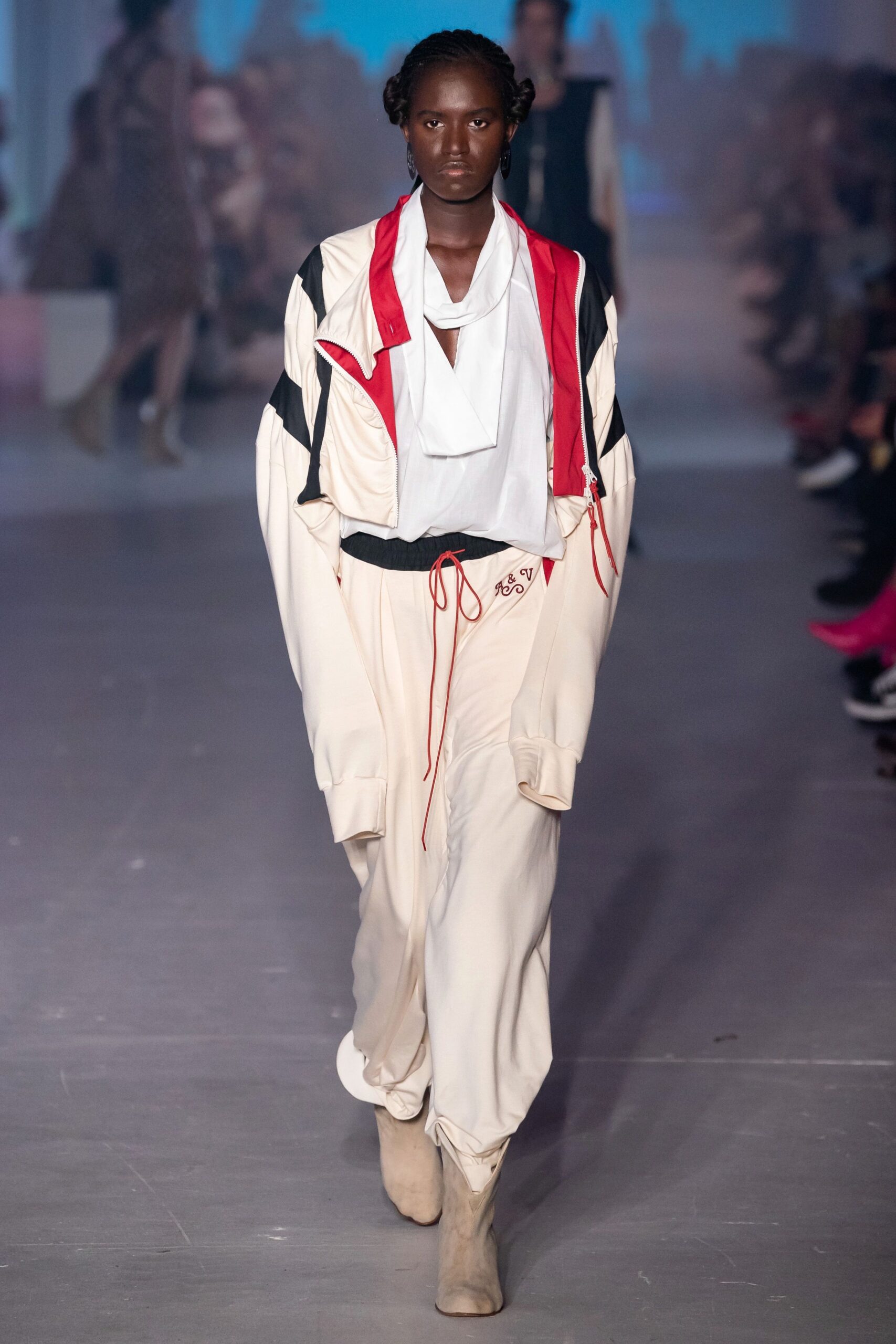 oversized jacket with relaxed shirt and pants