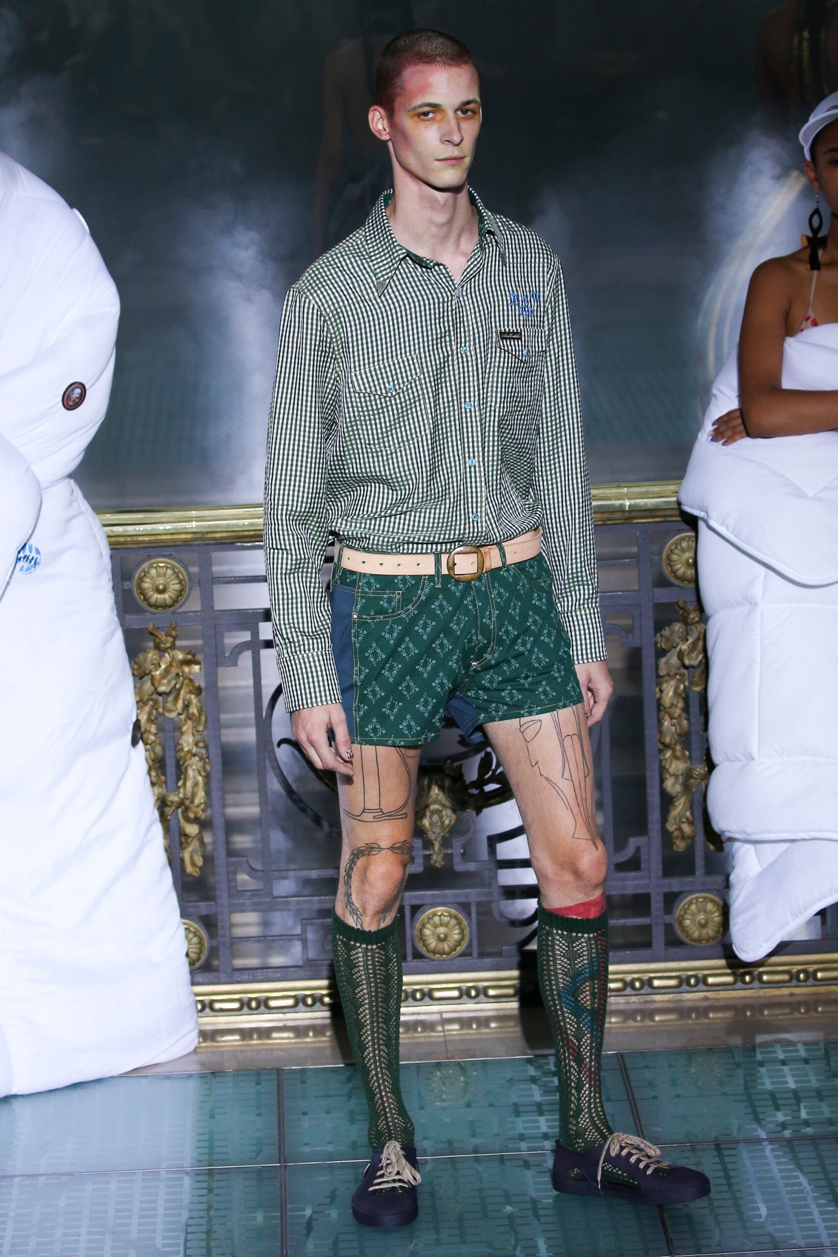 green checked shirt and shorts