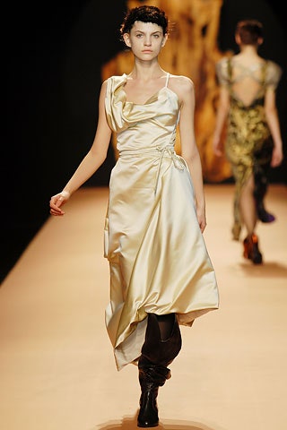 gold silk sleeveless dress