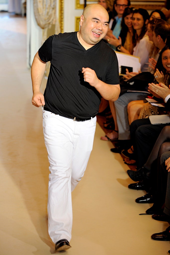 black t-shirt and white pants