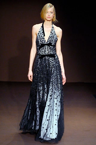 black and white embellished gown