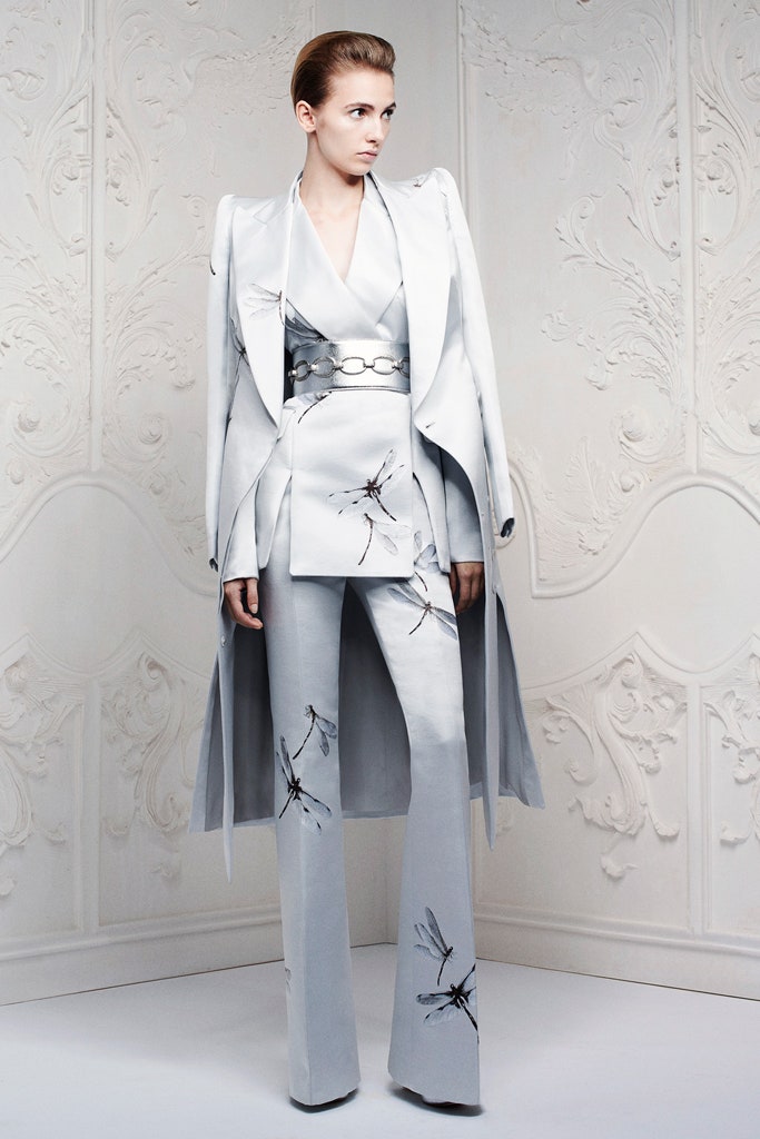 gray silk structured blazer