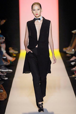 black silk sleeveless v-neck fitted layered blazer