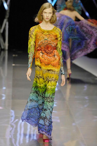 multi-colored silk gown