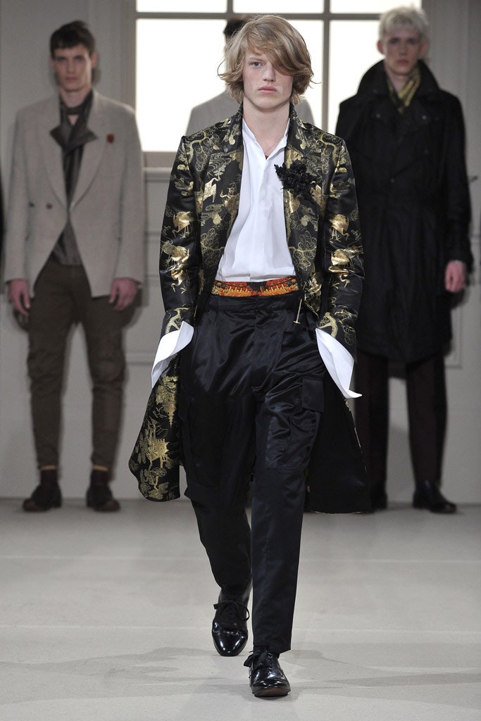 black gold embroidered coat