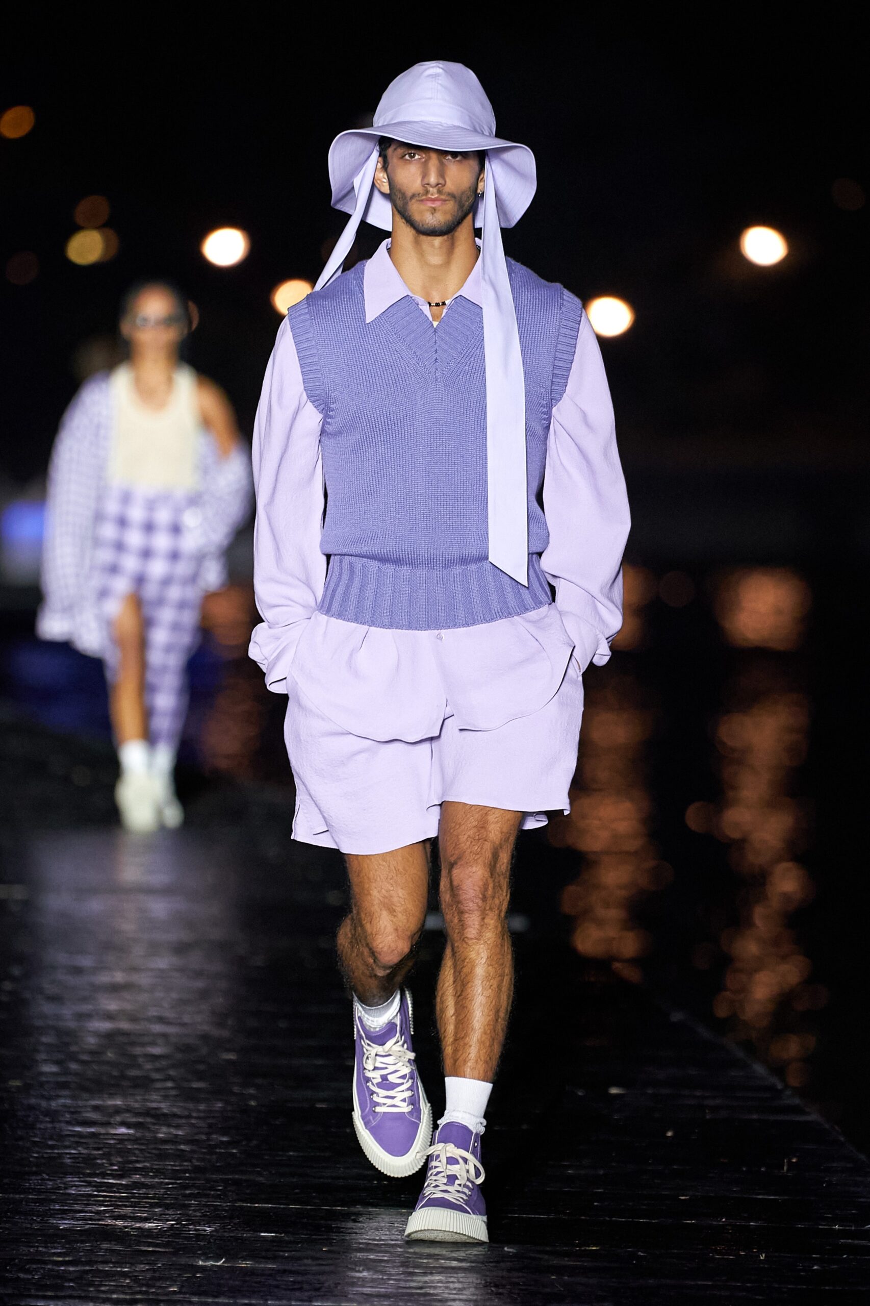 purple relaxed top and shorts