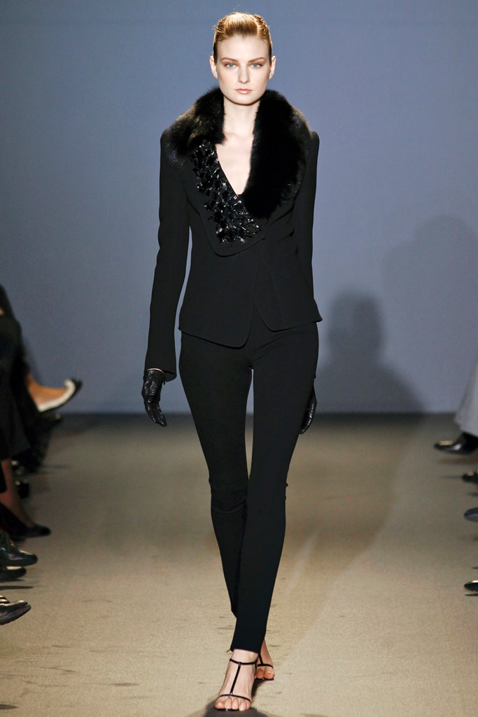 black tailored blazer with fitted pants