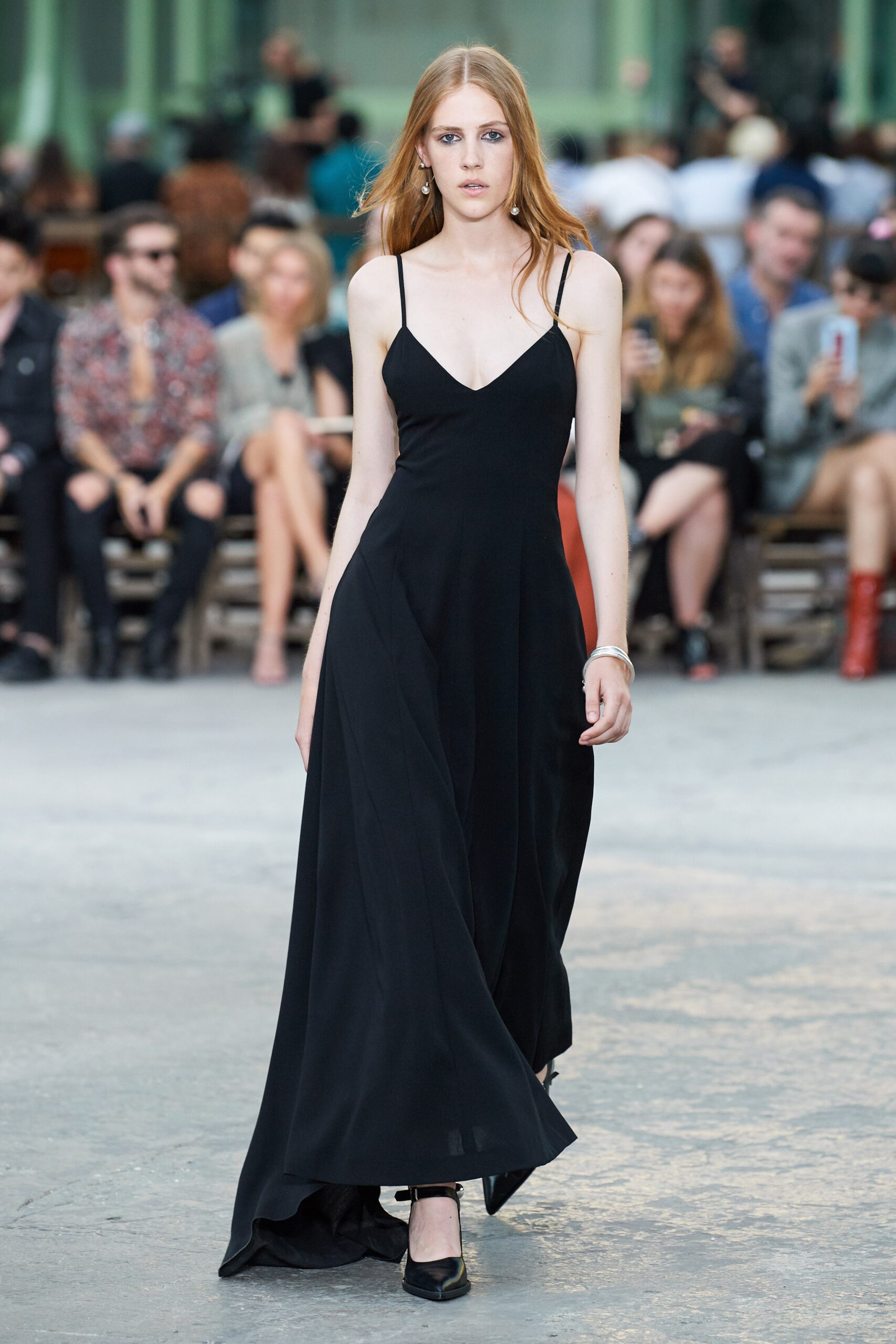 black silk sleeveless maxi dress