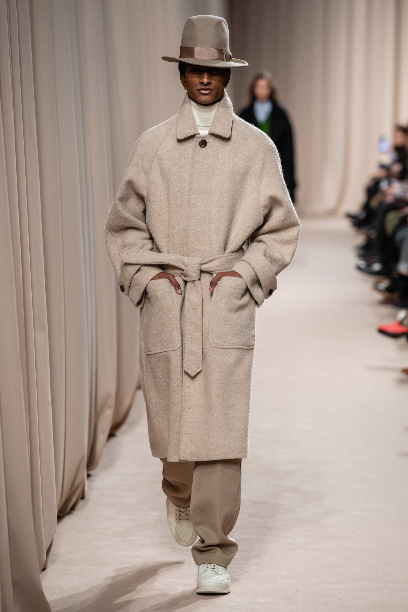 beige wool relaxed coat