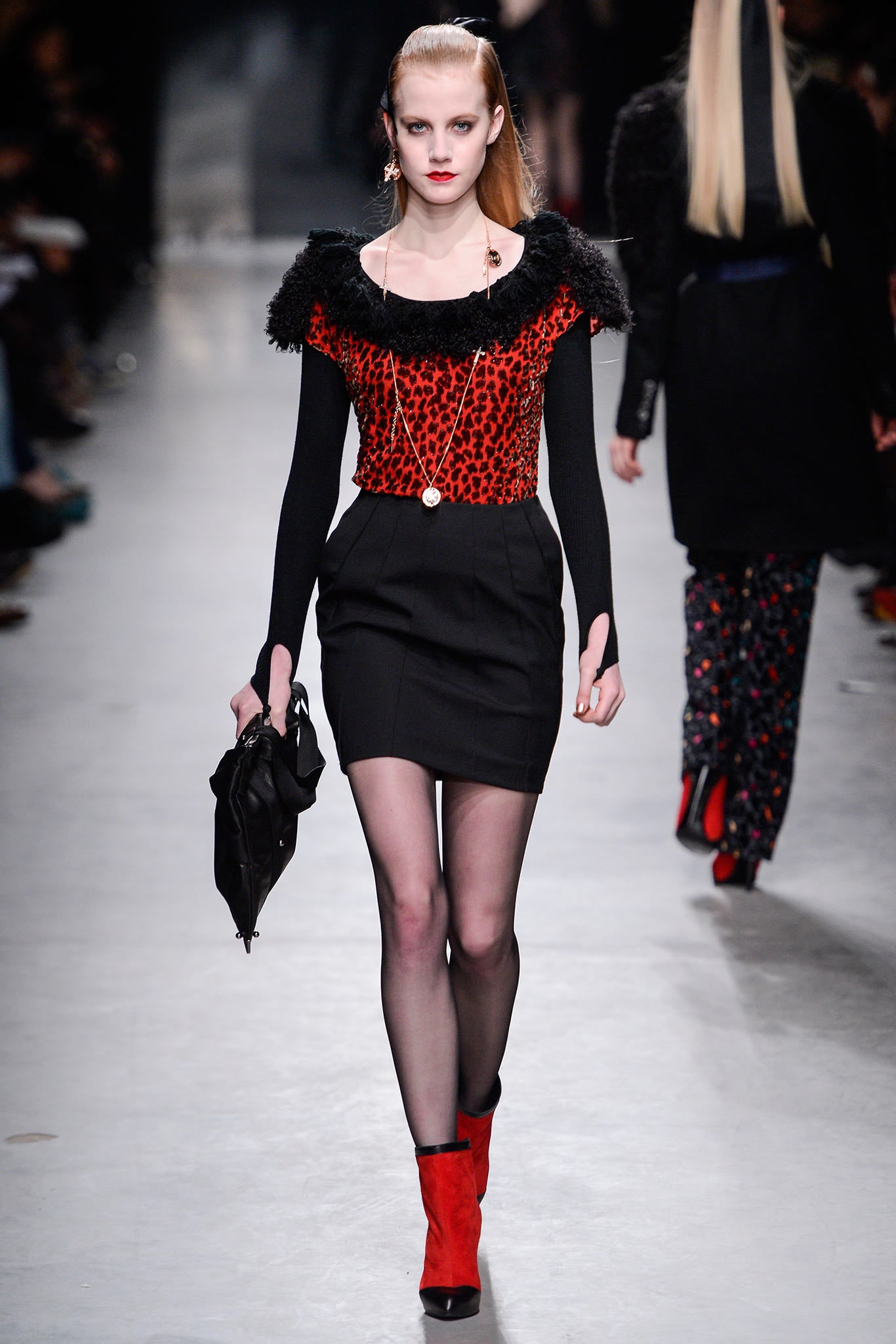 red and black fitted mini dress