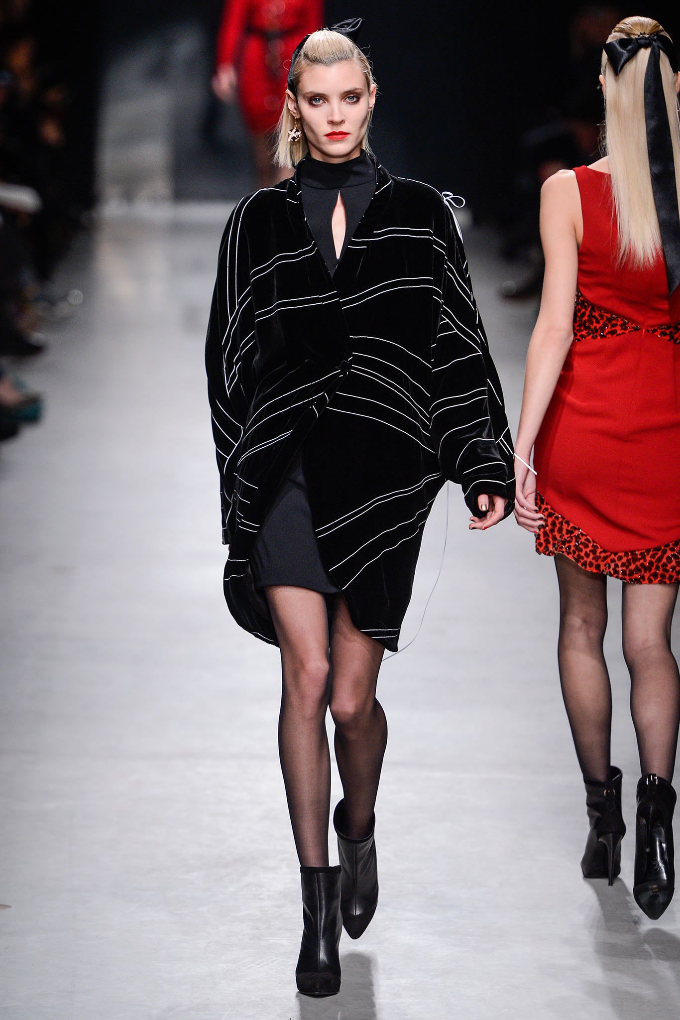 black velvet coat and dress