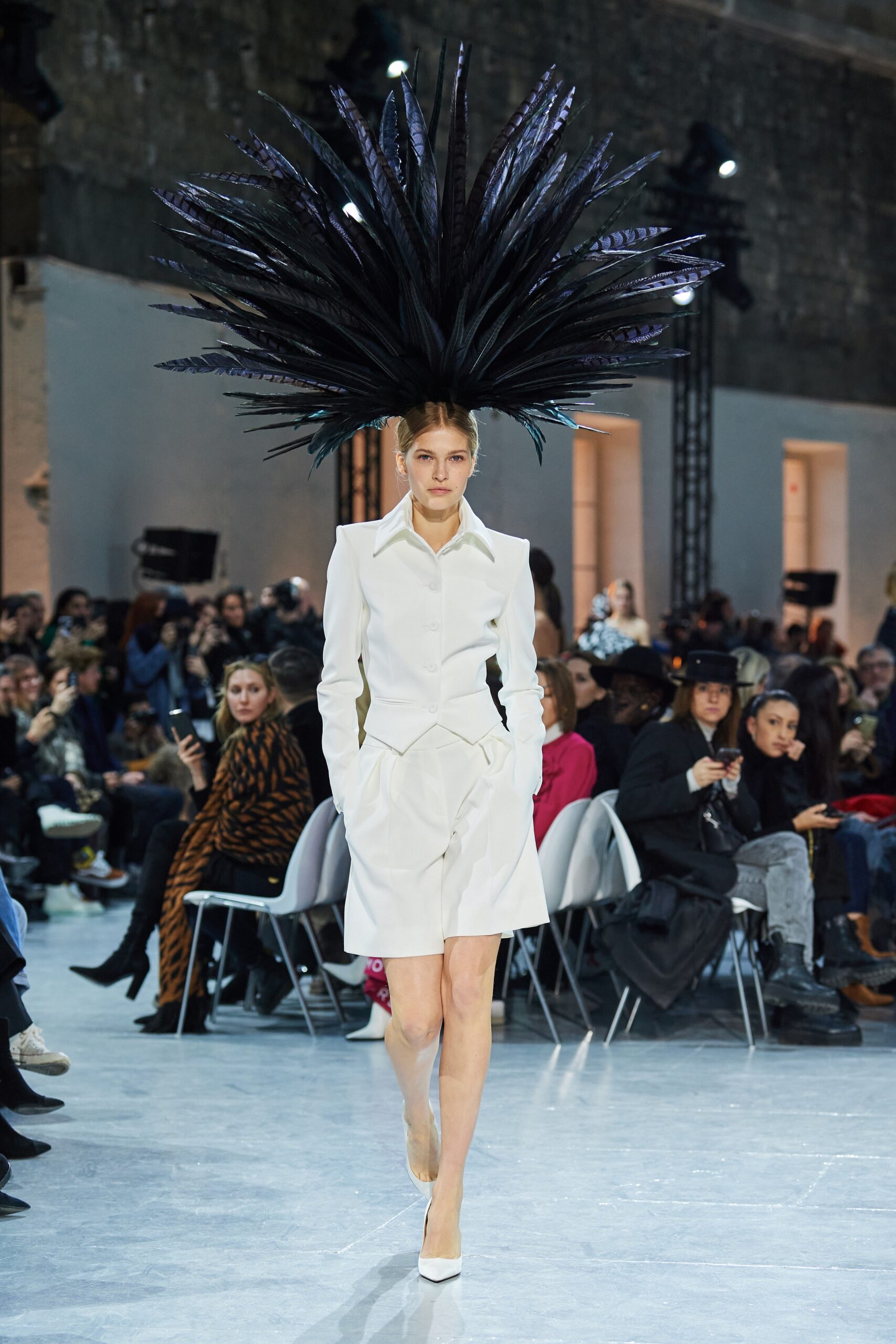 fitted white coat