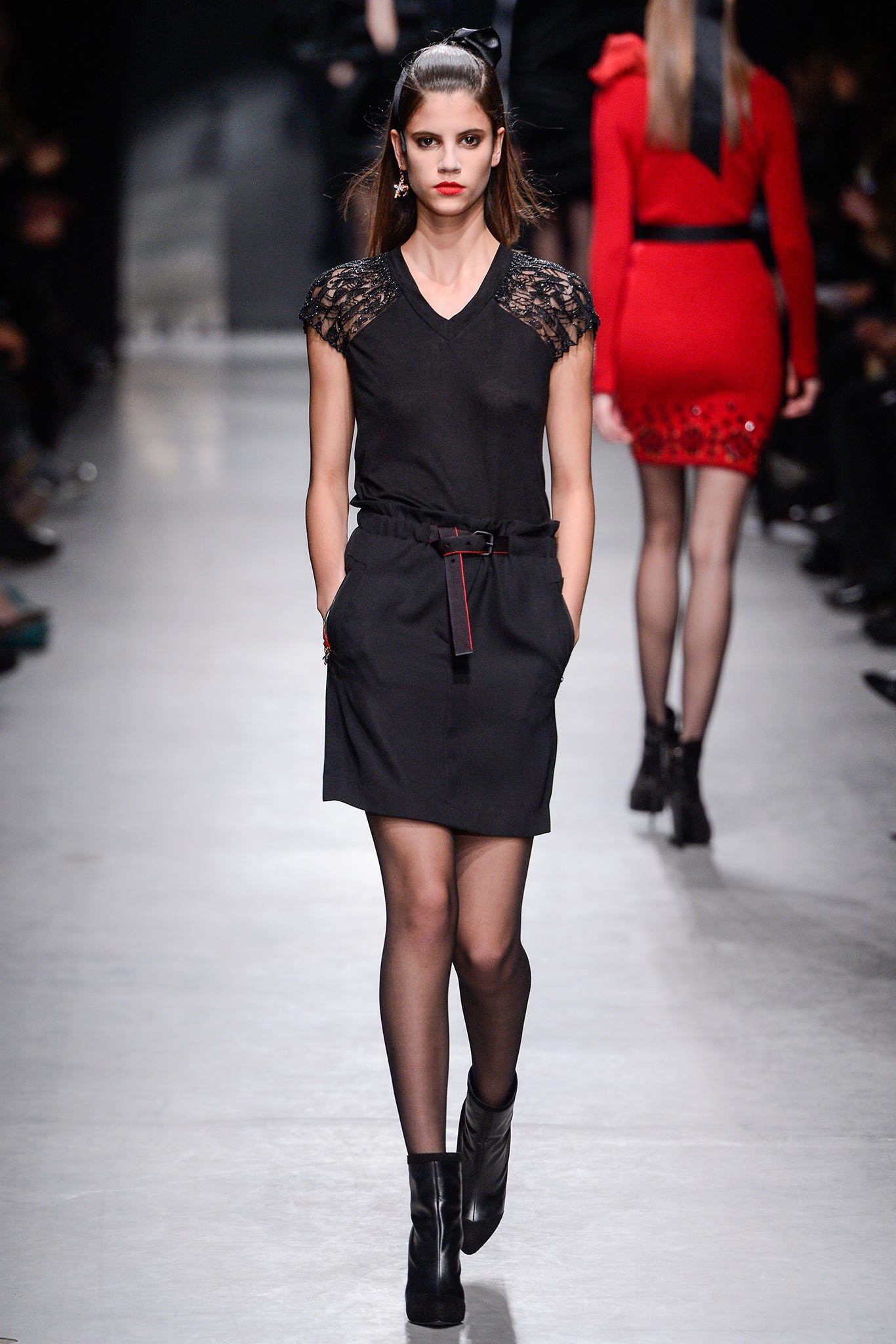 black fitted mini dress