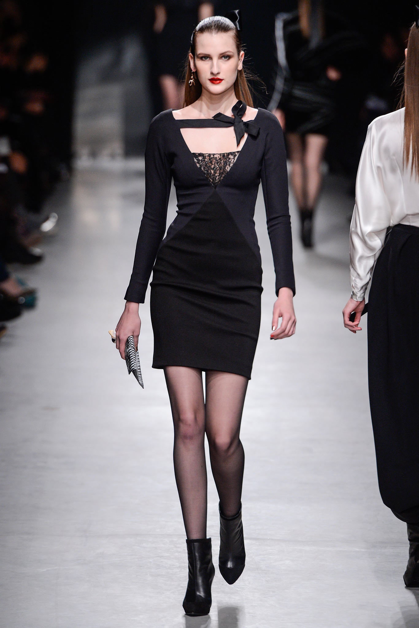 black fitted mini dress