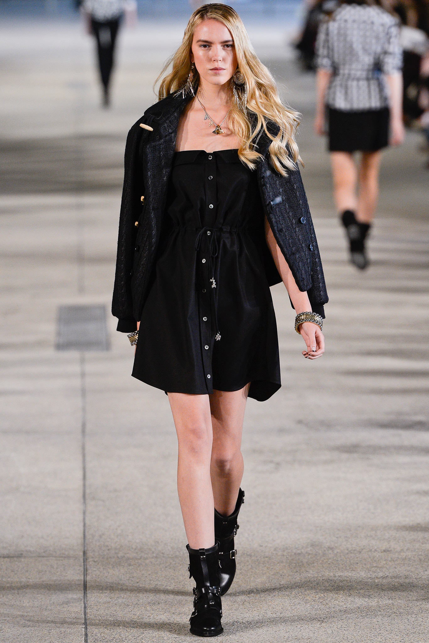 black mini dress with jacket