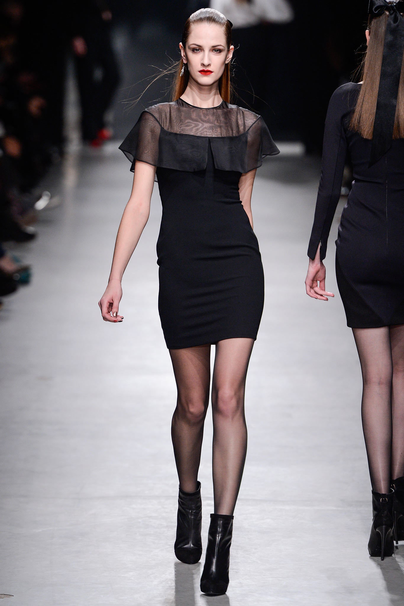 black silk sleeveless mini dress
