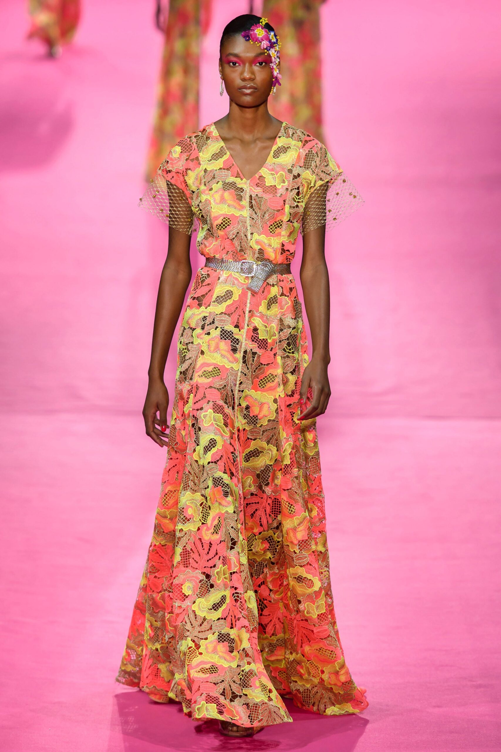 floral silk maxi gown