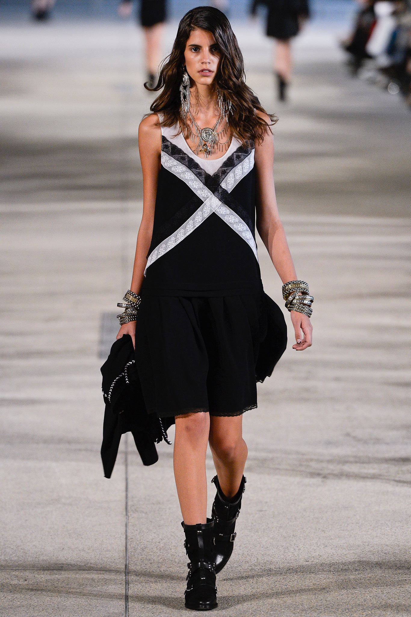 black and white sleeveless top