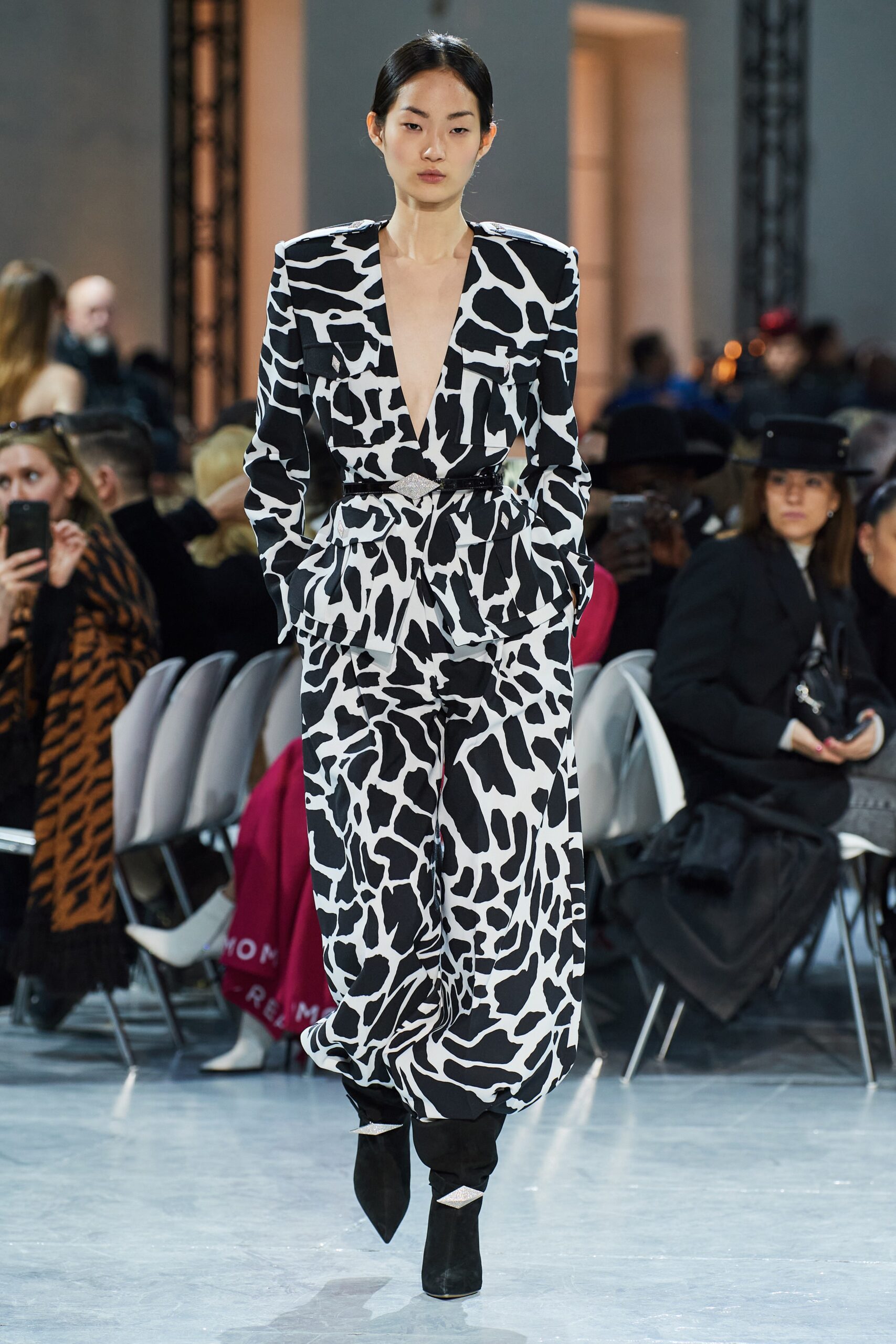 black and white printed jumpsuit