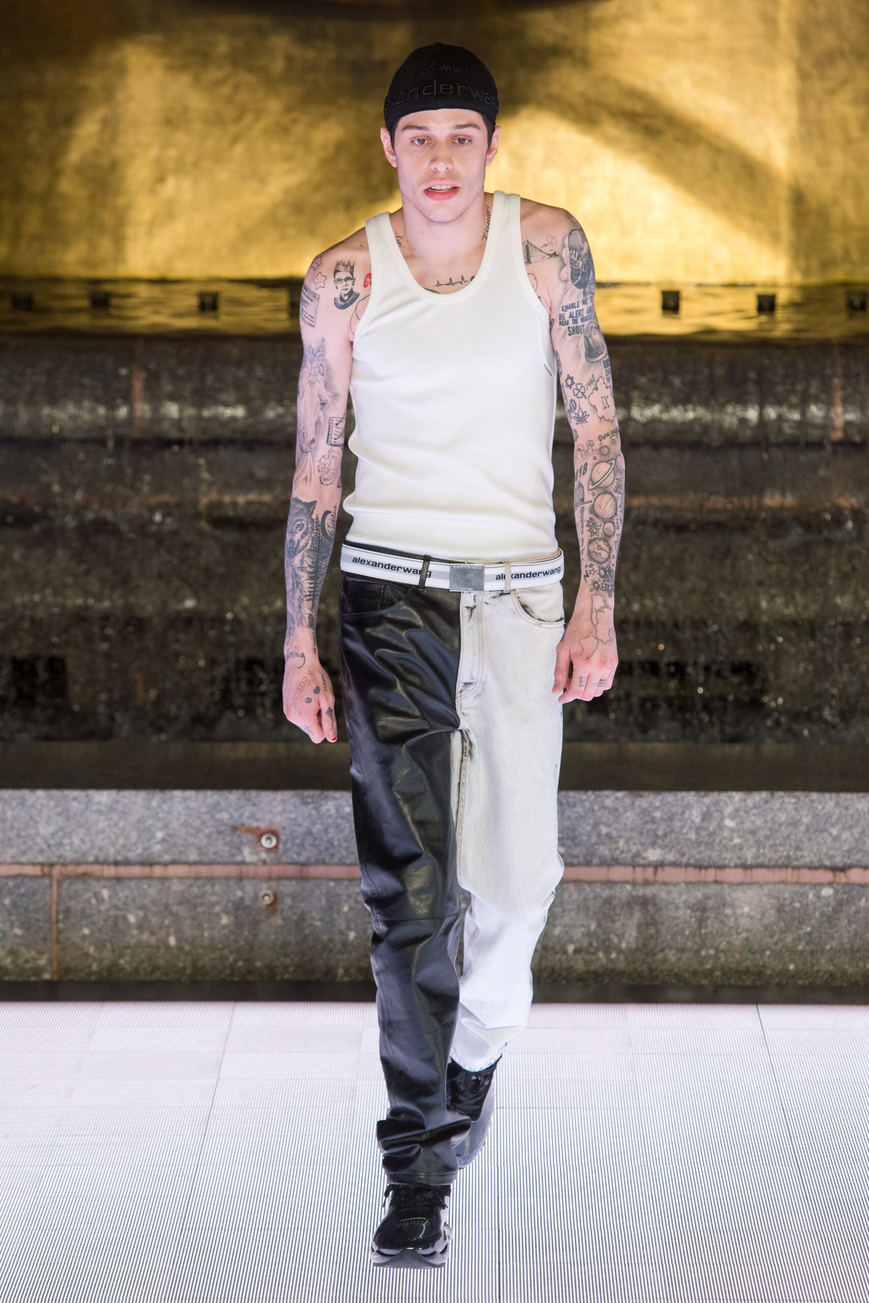 black denim relaxed distressed pants