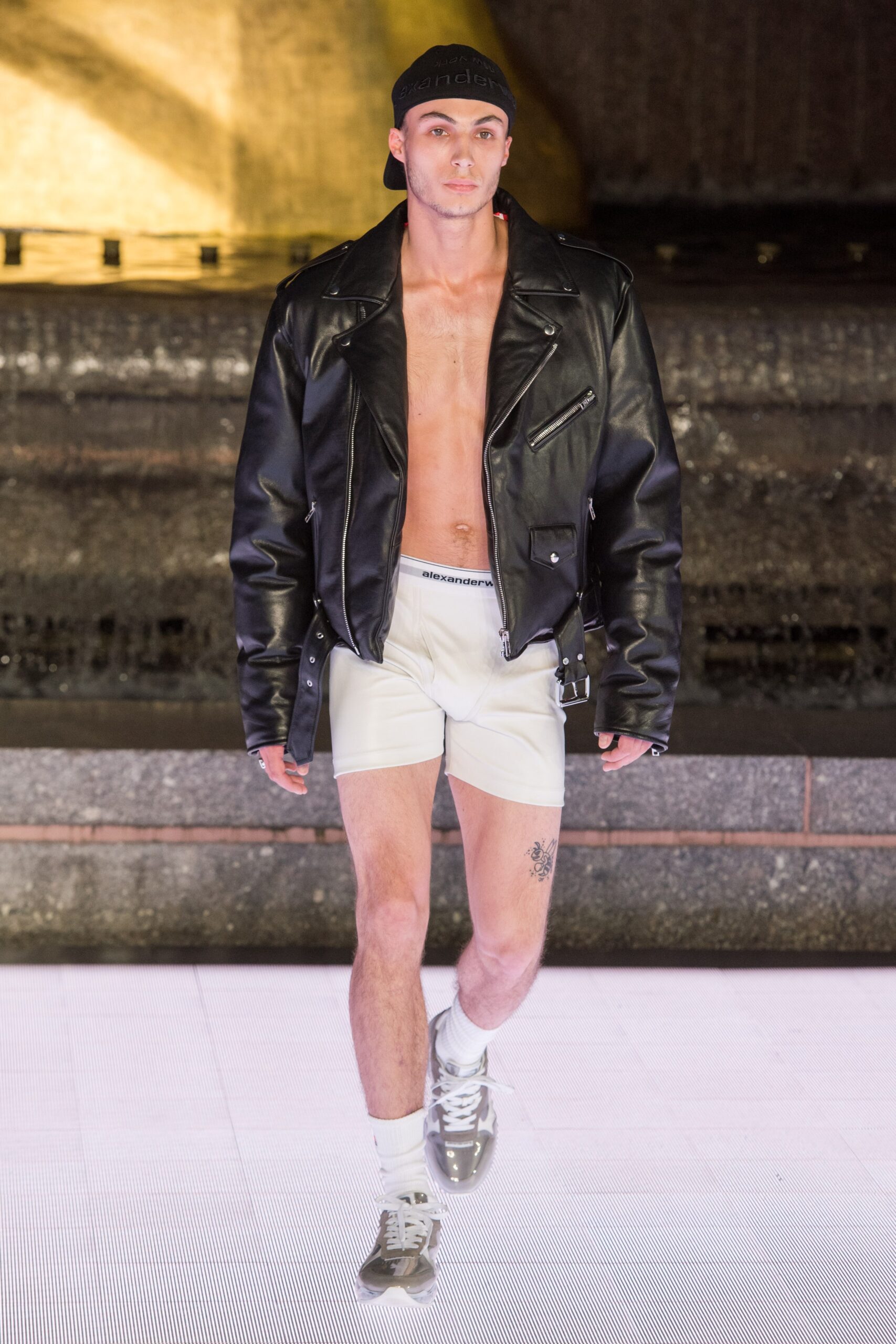 black leather fitted jacket