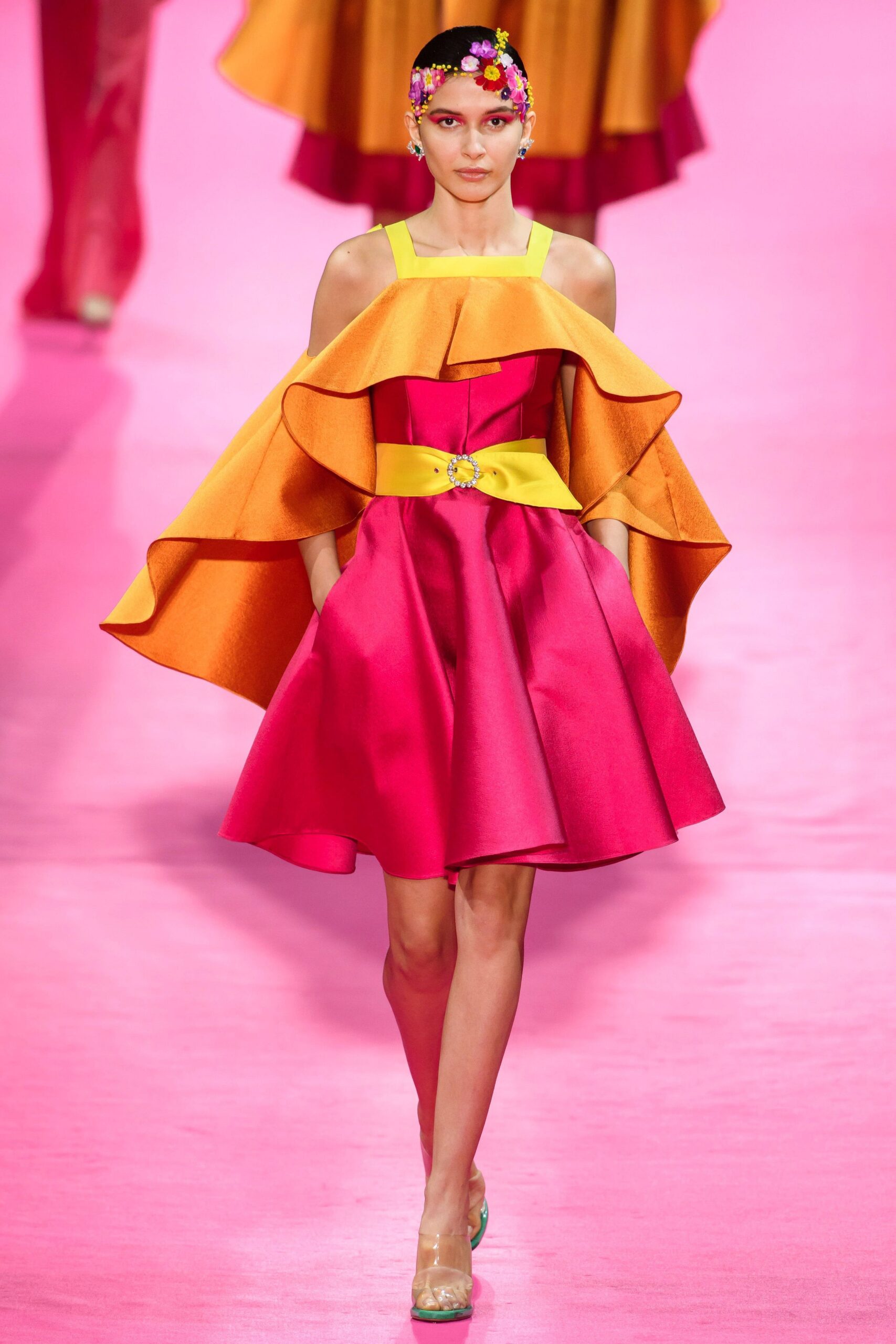 colorful layered mini dress