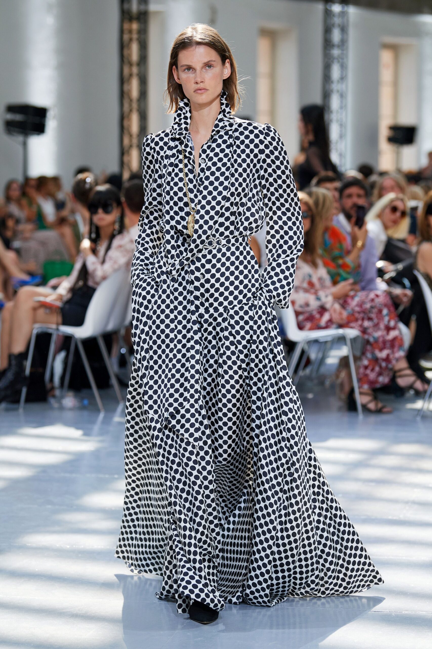 black and white printed maxi dress