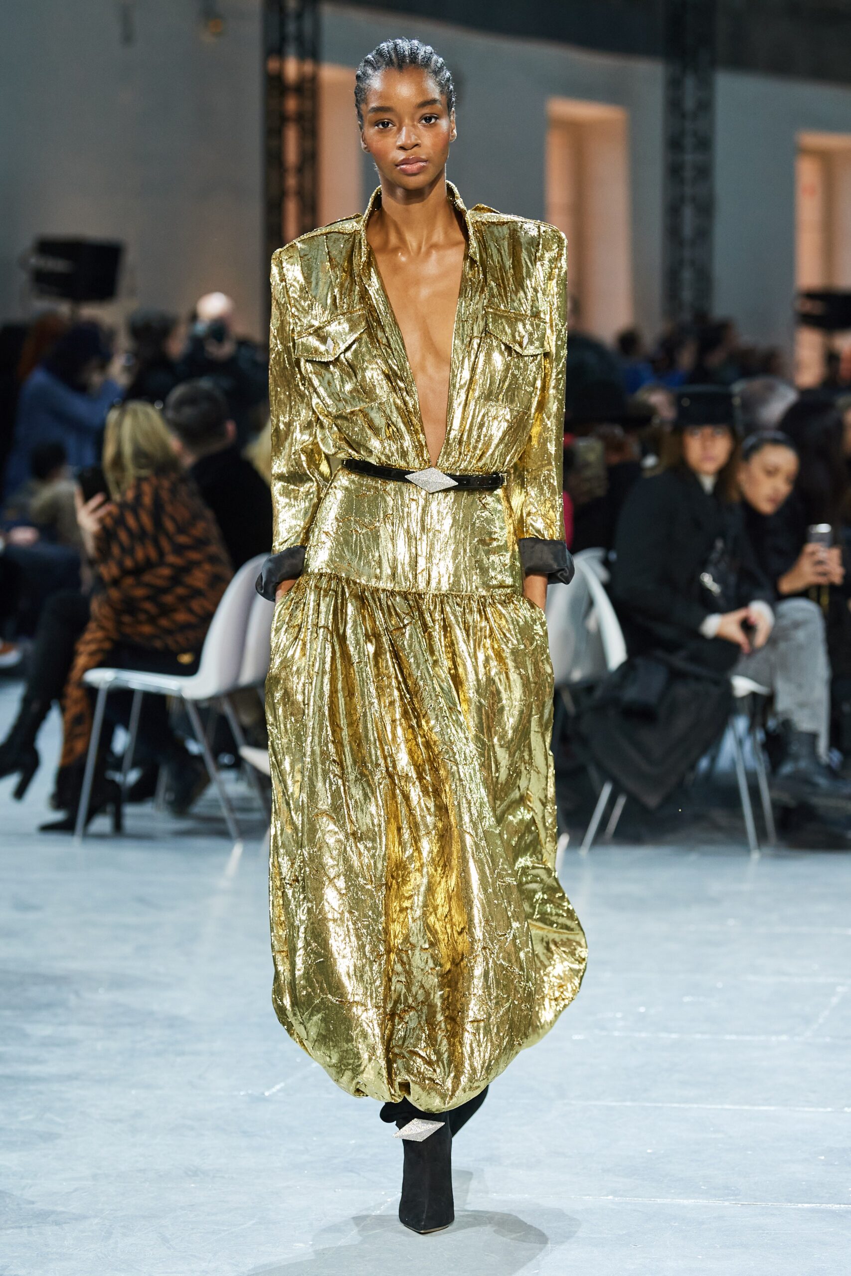 gold silk relaxed maxi dress