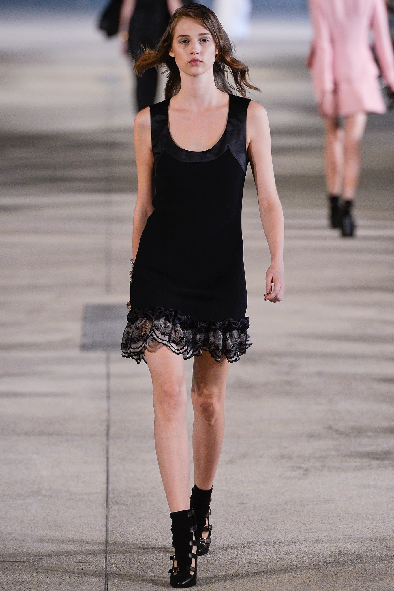 black silk sleeveless mini dress