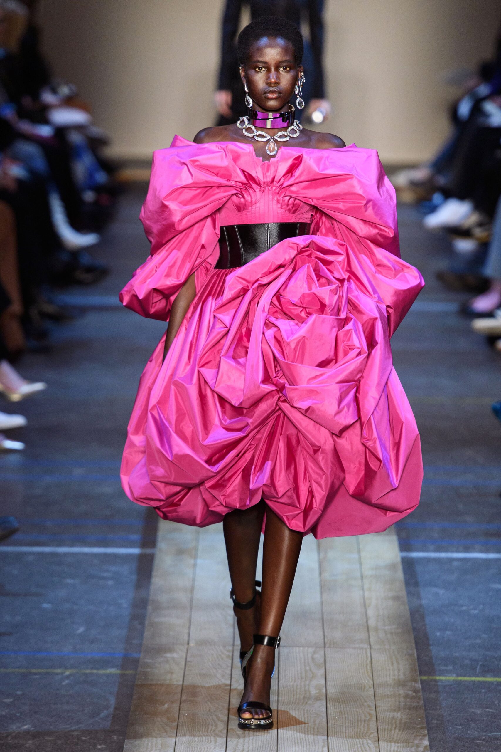 pink silk sleeveless dress