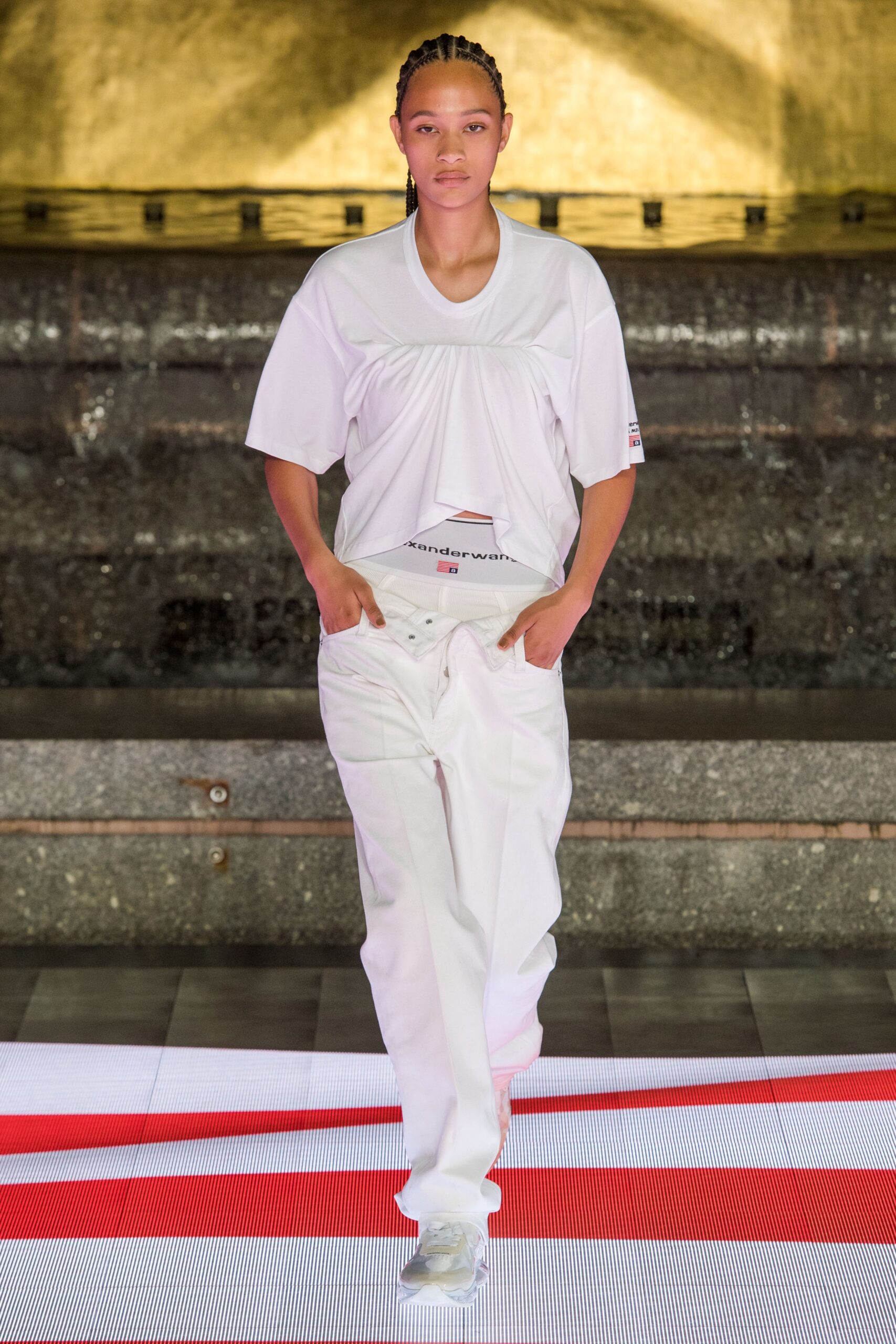white cotton relaxed straight-leg pants