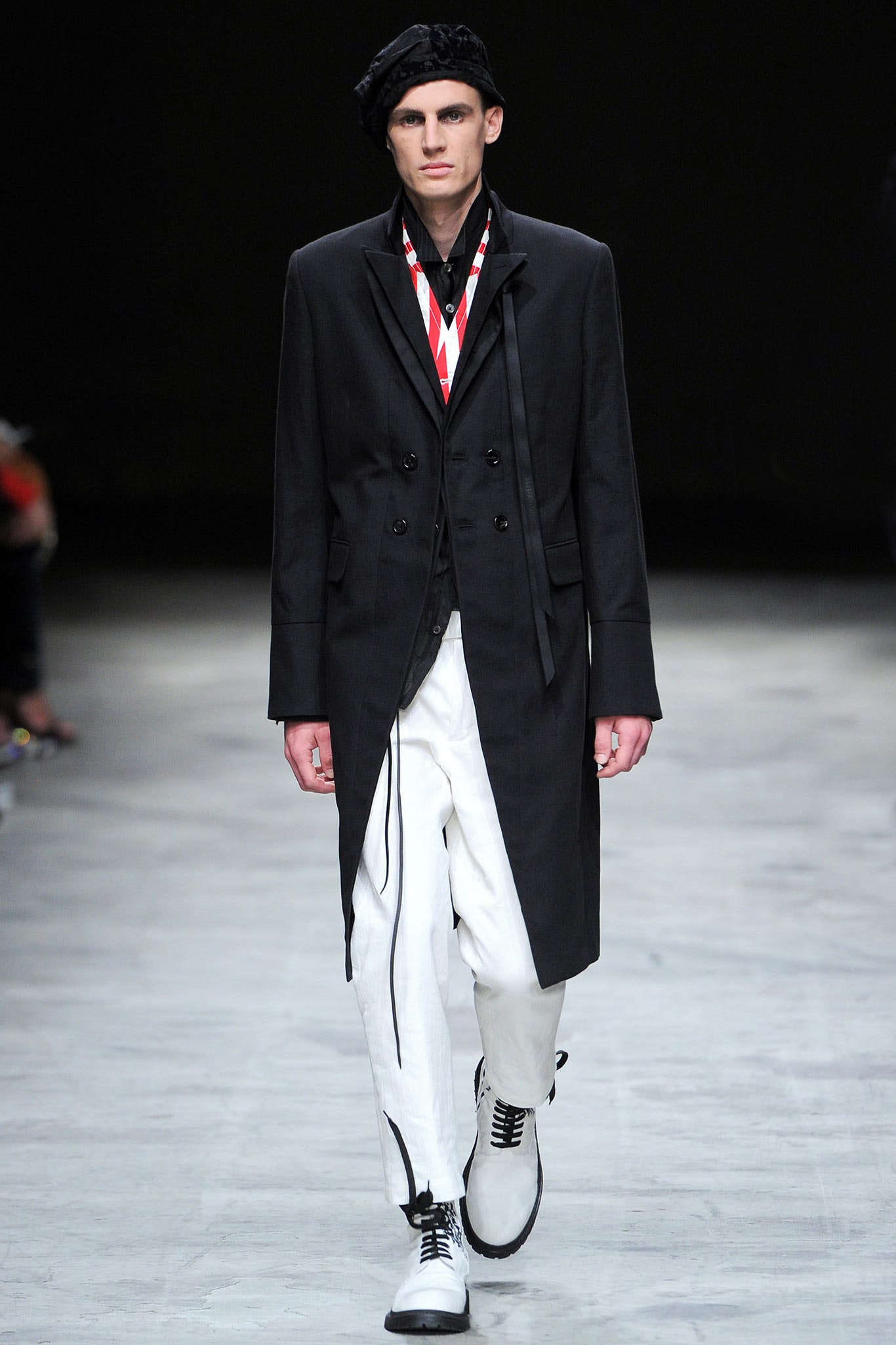 black wool tailored coat and vest