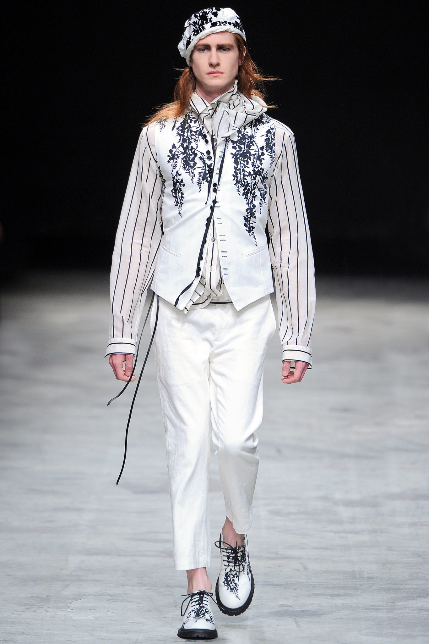 white embroidered jacket and pants