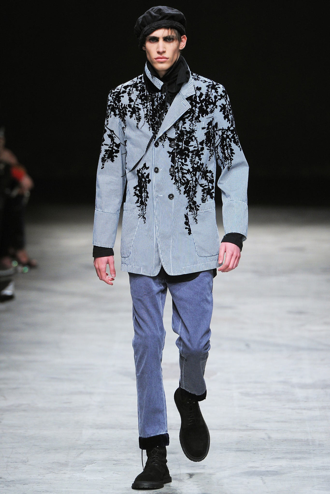 black and white embroidered blazer