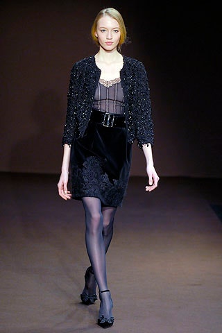 black beaded jacket with mini skirt