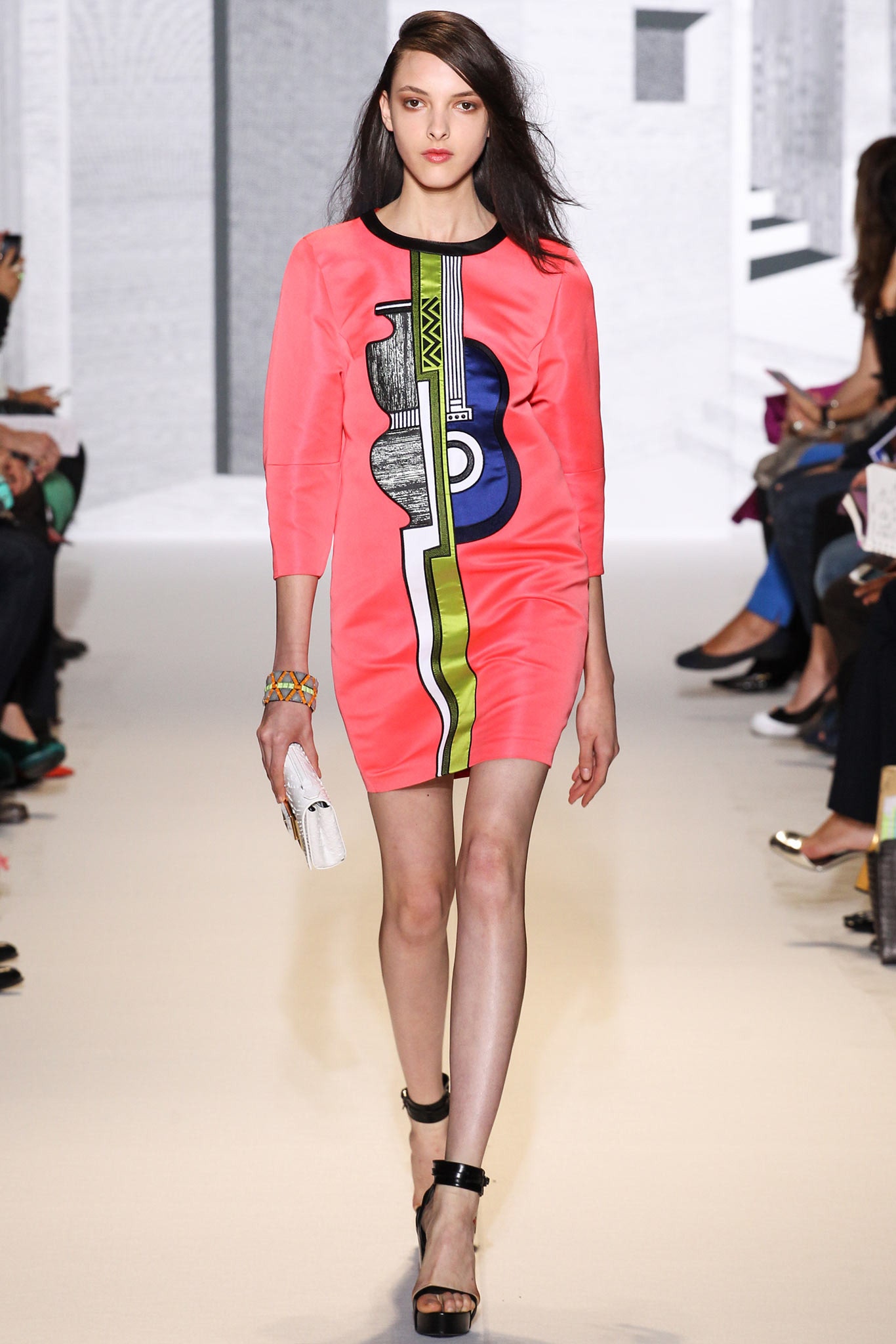 pink printed mini-dress